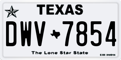 TX license plate DWV7854