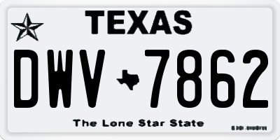 TX license plate DWV7862