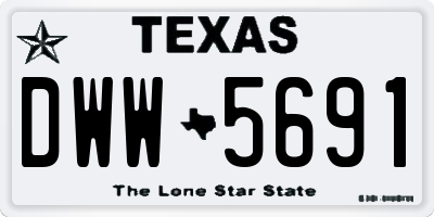 TX license plate DWW5691