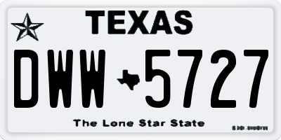 TX license plate DWW5727
