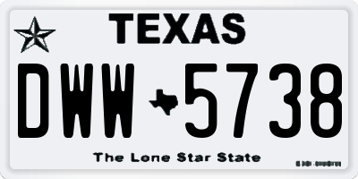 TX license plate DWW5738