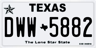TX license plate DWW5882