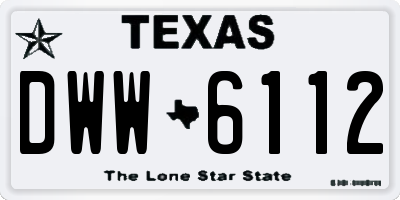 TX license plate DWW6112