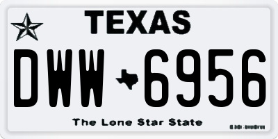 TX license plate DWW6956