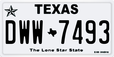 TX license plate DWW7493
