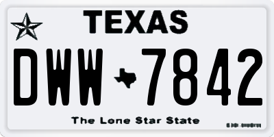 TX license plate DWW7842