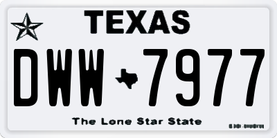 TX license plate DWW7977