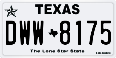 TX license plate DWW8175