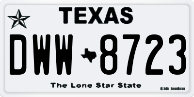 TX license plate DWW8723