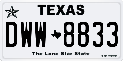 TX license plate DWW8833