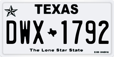 TX license plate DWX1792