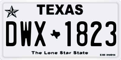 TX license plate DWX1823