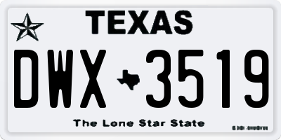 TX license plate DWX3519