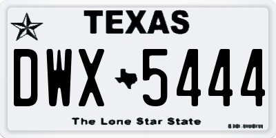 TX license plate DWX5444