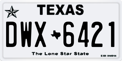 TX license plate DWX6421