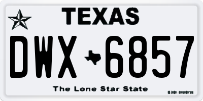 TX license plate DWX6857