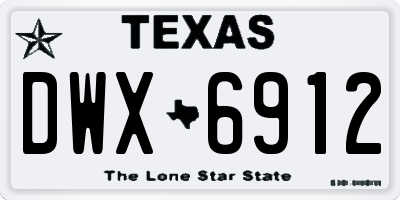 TX license plate DWX6912