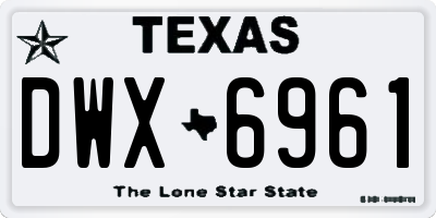 TX license plate DWX6961
