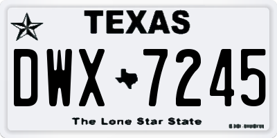 TX license plate DWX7245