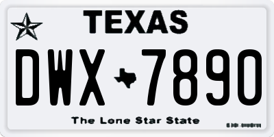 TX license plate DWX7890