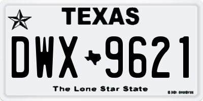 TX license plate DWX9621