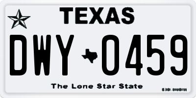 TX license plate DWY0459