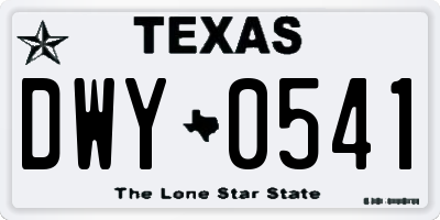 TX license plate DWY0541