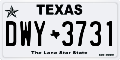 TX license plate DWY3731