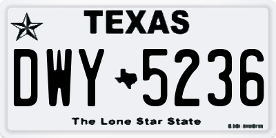 TX license plate DWY5236