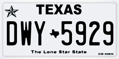 TX license plate DWY5929