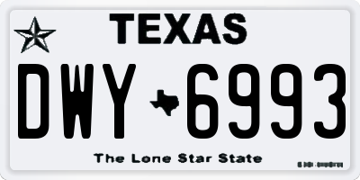TX license plate DWY6993