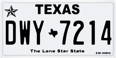 TX license plate DWY7214