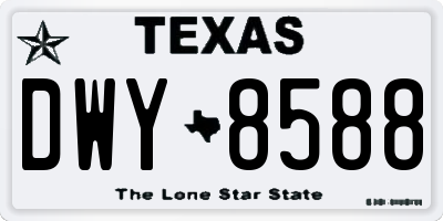 TX license plate DWY8588