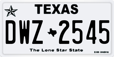 TX license plate DWZ2545