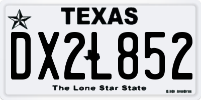 TX license plate DX2L852