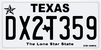 TX license plate DX2T359