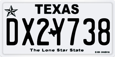 TX license plate DX2Y738