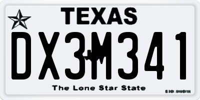 TX license plate DX3M341