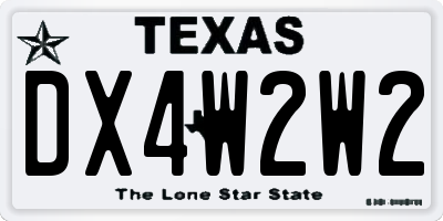 TX license plate DX4W2W2