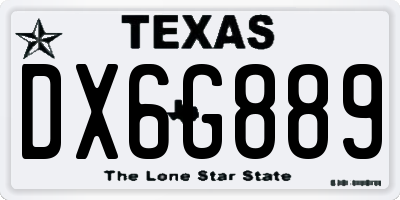 TX license plate DX6G889