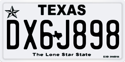 TX license plate DX6J898