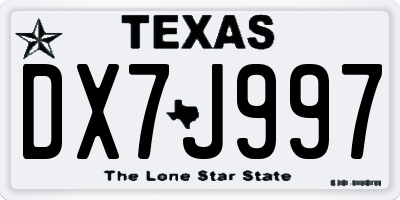 TX license plate DX7J997