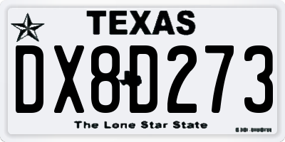 TX license plate DX8D273