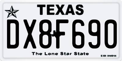 TX license plate DX8F690