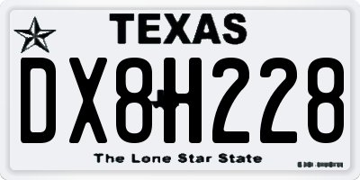 TX license plate DX8H228