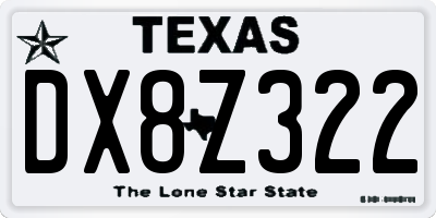 TX license plate DX8Z322