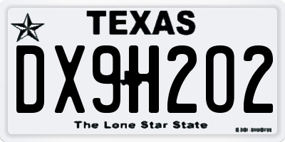 TX license plate DX9H2O2