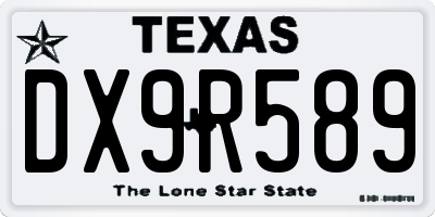 TX license plate DX9R589