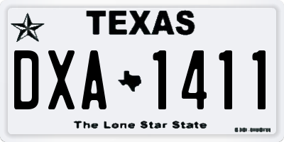 TX license plate DXA1411