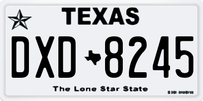 TX license plate DXD8245